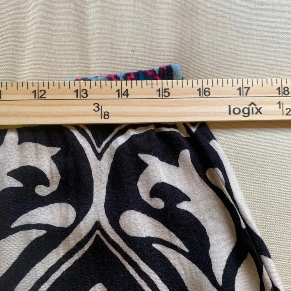 fab'rik Maxi Skirt Geometric Tribal Print Tassel Womens M Festival Psychedelic